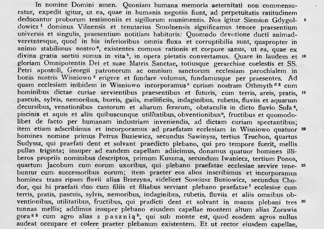 1451 год. фундуш Вишневу Семена Гедиголдовича. Codex Ecclesiae Vilnensis