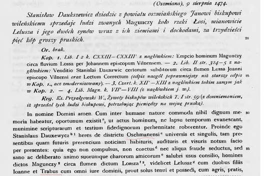 Ошмяна 1474 г. Станислав Довкшевич. Codex Ecclesiae Vilnensis